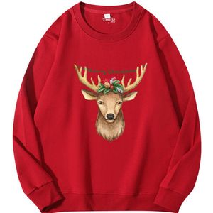 Emilie collection - kersttrui - sweater kerst - rood - rendier - XL