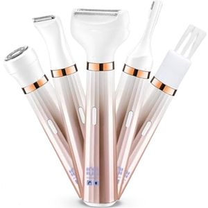 Smart-tech® Ladyshave 4-in-1 Voor Vrouwen - Nat & Droog Scheren - Digitaal Display - Scheerapparaat- Oplaadbaar - Gezicht/Bikinilijn/Wenkbrauw/Neus/Oor - Rose Goud