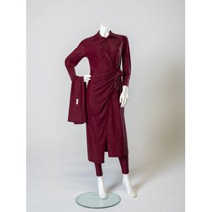 Zayna swimwear- noya overslag-burkini - bordeaux- Maat S- 126 cm lang- droogt snel