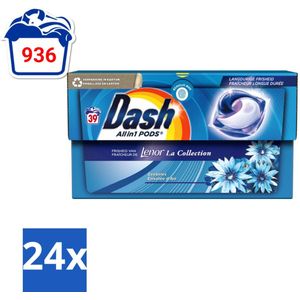 Dash - Lenor Collectie - Wasmiddel Capsules - All-in-1 Pods - Witte en Gekleurde Was - 39 Wasbeurten - Voordeelverpakking - 24 stuks