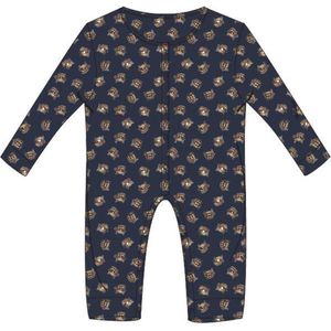 Woody onesie baby unisex - donkerblauw met highlander koe all-over print - 212-3-ONB-Z/917 - maat 62