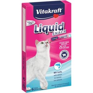 Vitakraft Cat Liquid - Zalm & Omega - Kattensnack - 6 st