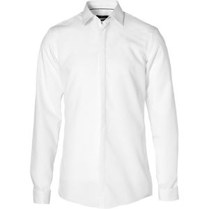 VENTI modern fit smoking overhemd - mouwlengte 72 cm - popeline - beige - Strijkvriendelijk - Boordmaat: 44