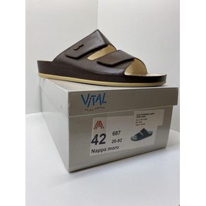 VITAL Dames/heren model Nappa Moro 687 – slipper – muiltje – bruin – maat 42
