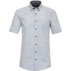 CASA MODA Sport comfort fit overhemd - korte mouw - chambray - blauw gestreept - Strijkvriendelijk - Boordmaat: 55 - 56