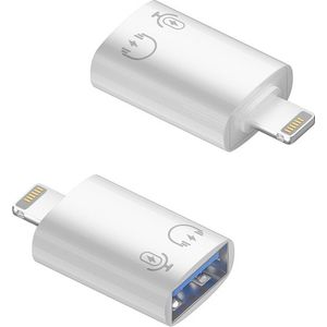 8-Pin (Lightning) naar USB 3.0 OTG female aansluiting - Geschikt voor iPhone en iPad - adapter converter - Wit - Provium