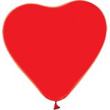 Ballonnen hartjes rood 6 stuks - 30 cm
