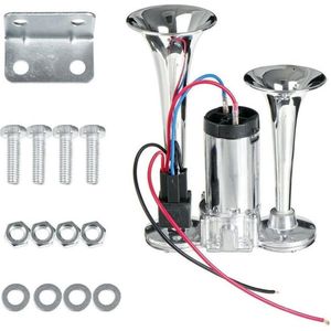 12V 150 dB Luchthoorn voor Vrachtwagen - Dubbele Supersterke Trompet - Krachtig Geluid voor Bestelwagens, Vrachtwagens, Auto's, Motorfietsen en Boten. Vrachtwagen Accessoires
