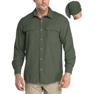 Ademend Functioneel Sporthemd voor Heren - Lange Mouwen, Sneldrogend en UV-bescherming - Perfect voor Wandelen en Vissen