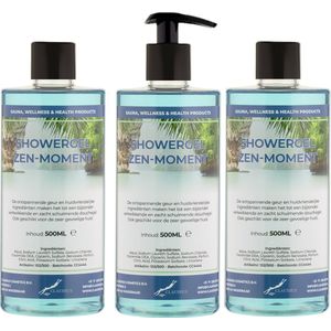 Douchegel Zen Moment 500 ml - set van 3 stuks - met gratis pomp - Showergel