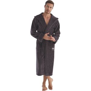 Heren Badjas Asher/ Bamboe Katoen / Bruin /maat L/XL