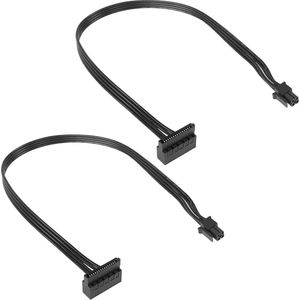 Mini 4 Pin naar SATA Voedingskabel – 4 Pin Mini naar 15 Pin SATA Voedingsadapter voor Moederbord, HDD, Blu-ray, Hard Drive, CD (40 cm, 2 Stuks)