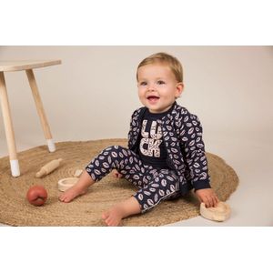 Dirkje - Girls Trousers Navy + light Pink - maat 86