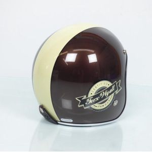 casque jet torx wyatt beroemde parel bruin taille xs marron pour moto scooter vintage
