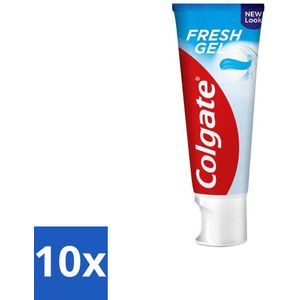 10 x Colgate Tandpasta Fresh Gel 75 ml - Gaatjes - Fluoride - Tandglazuur - Mondgezondheid