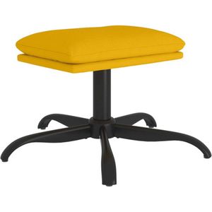vidaXL - Voetenbank - 60x60x36 - cm - fluweel - mosterdgeel