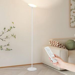 Led-vloerlamp, 24 W, dimbaar, staande lamp voor woonkamer, slaapkamer, kantoor met afstandsbediening, 3000-6500 K, kleurtemperatuur, touch-bediening, staande lamp voor woonkamer, slaapkamer, [Energieklasse F]