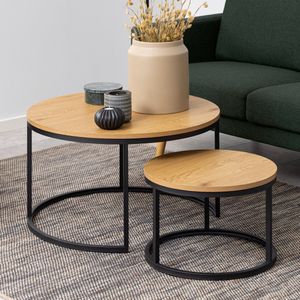 Sohome Salontafel Margalit - Set van 2 stuks - Eiken