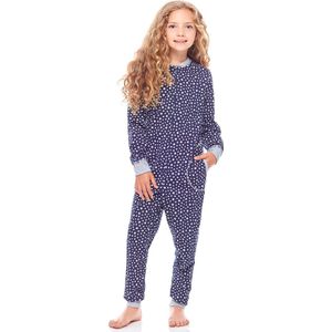 Merry Style Kinder Pyjama - ronde hals - lange mouwen - lange broek met zakken - Katoen - MS-MS10-186-PJ - Marine Sterne Melange - 110-116