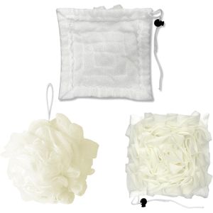2-in-1 Badspons en Douchepuff - Geschikt voor Lichaamsscrubben - 1 Stuk - Multikleur