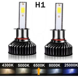 H1 LED lampen - Set 2 Stuks 14000 Lumen - 6500k COB (3030) LED CHIP Ultra bright - CANbus geschikt - Wit - 80 Watt - Dimlicht - Grootlicht - Lampen -