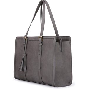 Damestas voor 15,6 inch laptop en aktetas, grote handtas voor zaken, werk en kantoor, notebooktas, shopper met 3 vakken voor kantoor en school