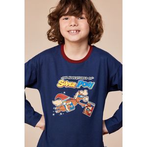 Woody - Jongens/Heren Pyjama - Donkerblauw Pony - XXL