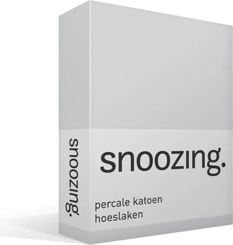 Snoozing - Hoeslaken  - Tweepersoons - 140x220 cm - Percale katoen - Grijs