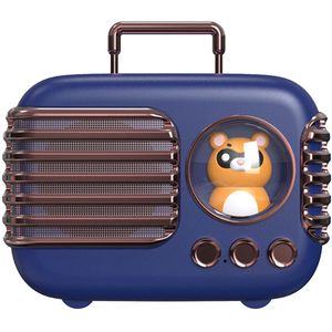 JeiibrZui Bluetooth Luidspreker - Draagbare Mini Speaker - Waterdicht 400 mAh Batterij 5 Uur Speelduur - 1 stuks - Retro Design Blauw