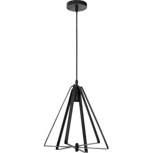 LED Hanglamp - Hangverlichting - Maxi - Industrieel - Rond - Mat Zwart Aluminium - E27