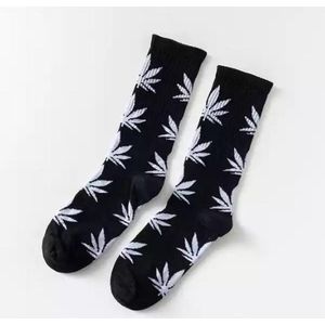 Wietsokken - Cannabissokken - Wiet - Cannabis - zwart-grijs - Unisex sokken - Maat 36-45