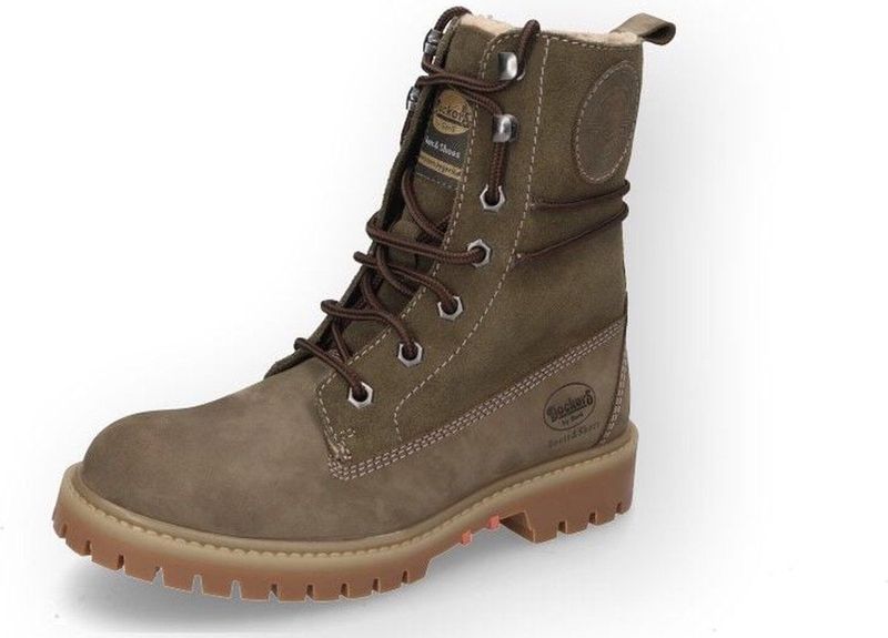 Dockers by Gerli - Geveterde Laarzen - Groen - Leder