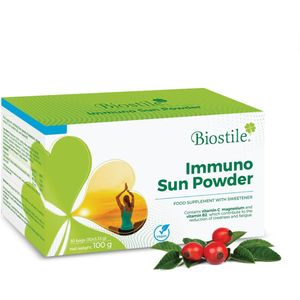 Biostile – Immuno Sun Powder – Magnesium – Vitamine C - B2 voor Energie - Immuniteit – 30 Zakjes