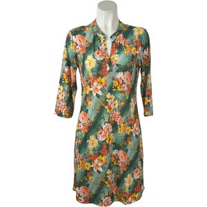 Angelle Milan - Groene Kleurrijke jurk voor Dames - Travelstof - Ademend - Kreukherstellend - Duurzaam - in 5 maten!