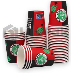 LIMPAK Koffiebeker to go - Wegwerp milieuvriendelijk drinkbeker karton - koffie en thee - 8oz/200ml - 1000 stuks/doos - Coffee To Go Beker