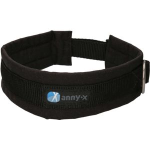 AnnyX Brede Halsband - FUN - Zwart - Gevoerd - maat XL (7) - 5cm breed - Halsomvang vanaf 52 cm tot en met 58 cm - My K9