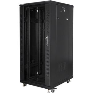 Lanberg FF01-6827-12B rack 27U Vrijstaande rek Zwart