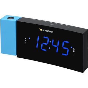 Digitaal Zwart Blauw radio - radio's (Klok Digitaal FM LED 3.05 cm (1.2"") 10 min)