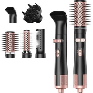 Thuys – Fohnborstel – Krulborstel – Krultang 5 in 1 – Zwart Met Roze