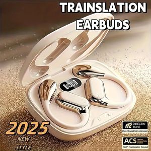AI Translator Earbuds – Real-Time Vertaal Oordopjes met Bluetooth 5.3 – 145+ Talen – Noise Cancelling – Perfect Cadeau voor Kerst & Sinterklaas voor Reizigers, Studenten, Werk & Sport – Luxe Design in Champagne Beige, Zwart & Wit | House of Discovery