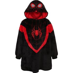 Spider-Man Zwarte kindersweater/jas/deken met capuchon, snuddie -104/116
