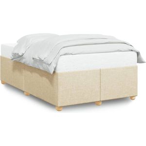 vidaXL - Bedframe - stof - crèmekleurig - 120x190 - cm