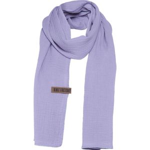 Knit Factory Liv Sjaal Dames - Katoenen sjaal - Langwerpige sjaal - Zwarte zomersjaal - Dames sjaal - Bright Lila - 200x40 cm - Duurzaam & Milieuvriendelijk - 100% Biologisch katoen