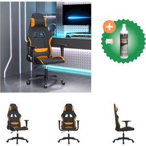vidaXL Gamestoel stof zwart en oranje - Bureaustoel - Inclusief Reiniger