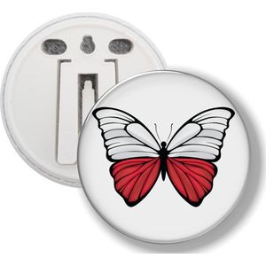 Button Met Clip - Vlinder Vlag Polen