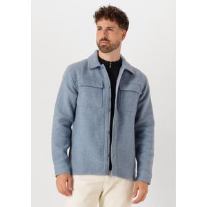 PURE PATH Regular Fit Flannel Overshirts Overshirts Heren - Lichtblauw - Maat XS