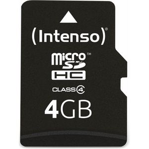 MicroSDHC 4GB Class 4 Geheugenkaart met SD-adapter