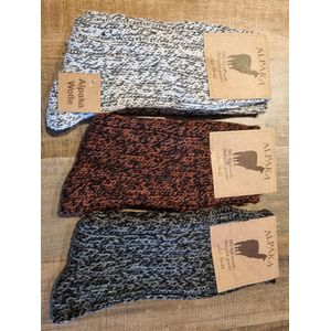 3 Paar - Alpaca Wollen Sokken - Maat 39-42 - Wintersokken - Werksokken - Vrijetijdsokken - Wandelsokken