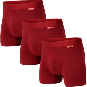 Undiemeister - Boxershort multipack - Boxershort heren - Ondergoed - Onderbroek mannen - Gemaakt van Mellowood - Boxer briefs - Reef Clay (Rood) - 3-Pack - XXL