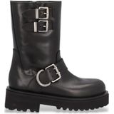 Biker Boots - Zwart - Leer - Metalen Gespen
